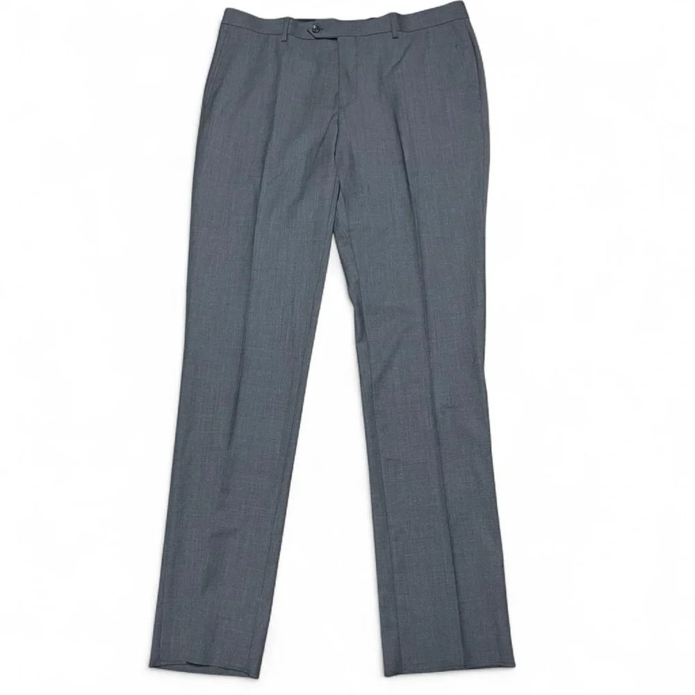 New MANTONI $449 Sharkskin Suit Men's 44R 38x36 Gray 100% WOOL Jacket Pants - Picture 11 of 16